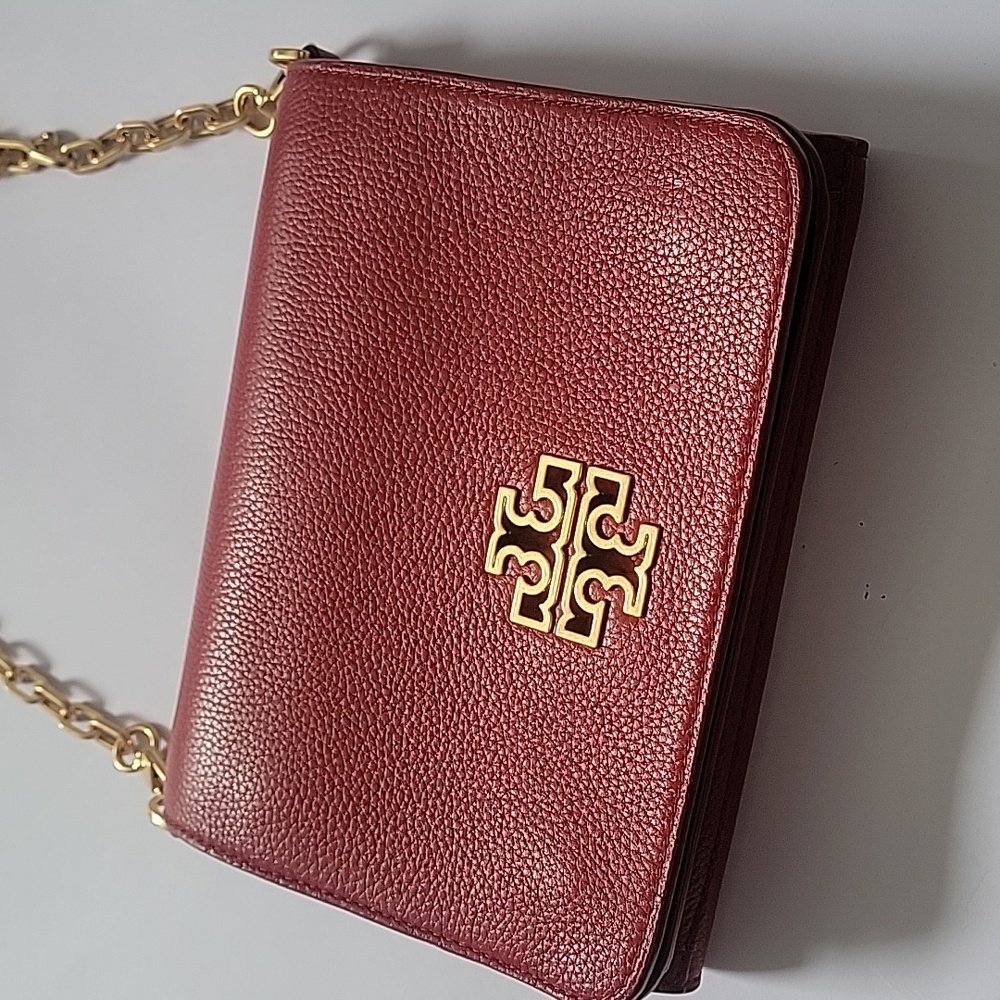 Tory Burch Red Crossbody Bag with Gold Chain